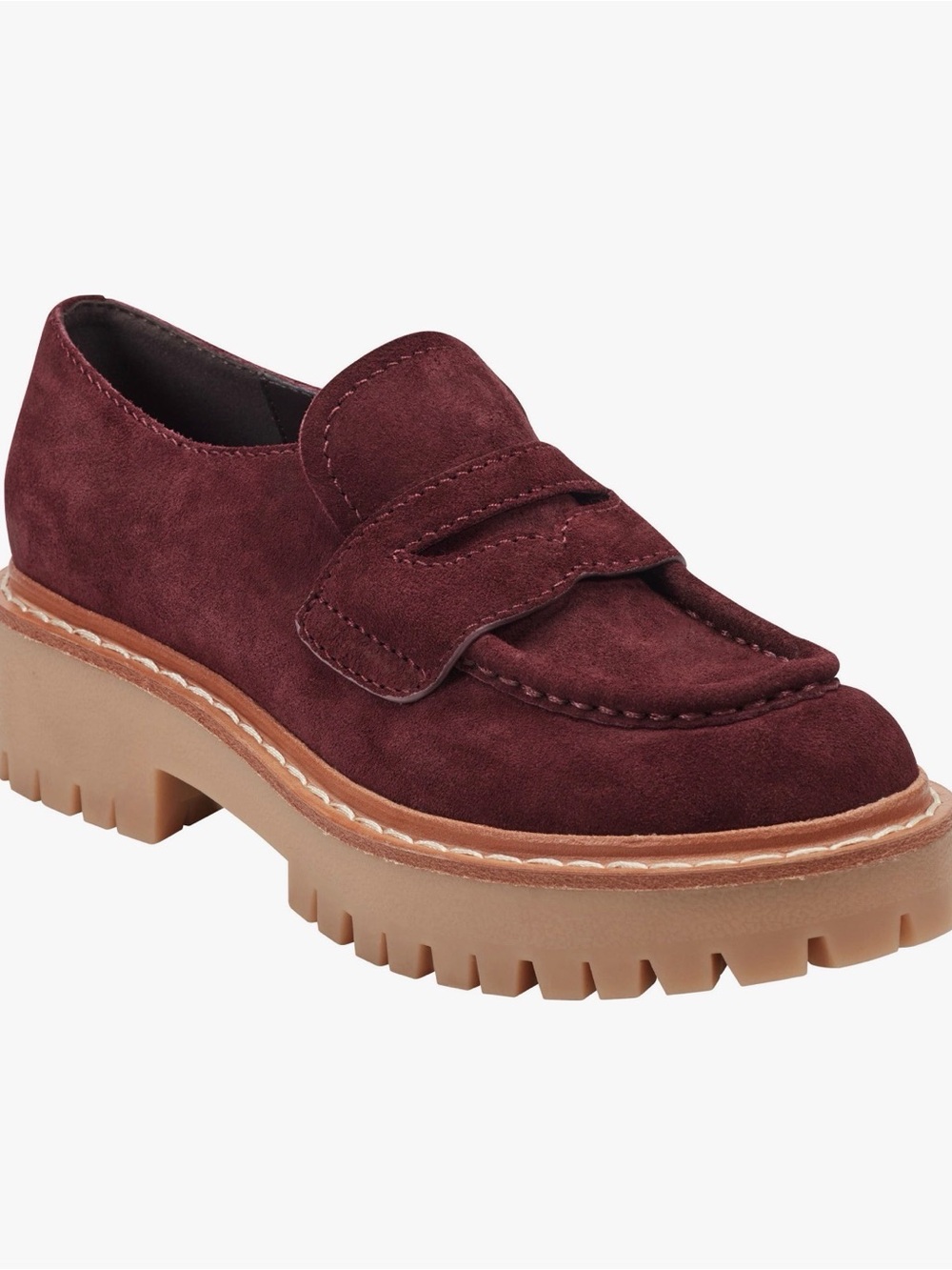 Mark Fisher LTD Norton Lug Sole Penny Loafer - Burgundy Size 7 - Picture 2 of 5